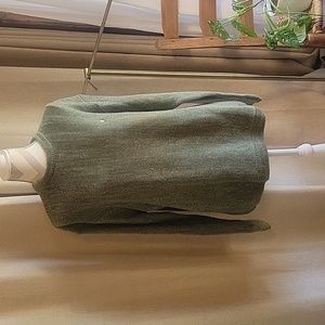 Chaps grandpa knit sweater sage green 100% cotton